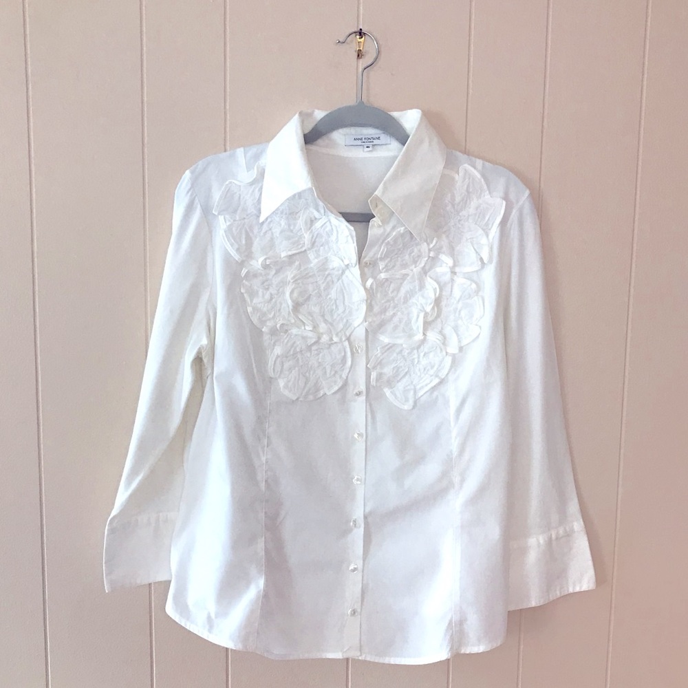 ANNE FONTAINE Claudia ruffle button down top